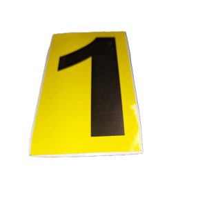 Numéro de course fond jaune